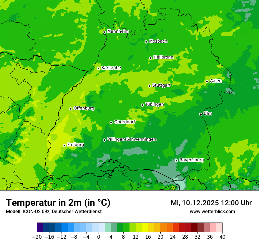 Modellkarten Temperatur