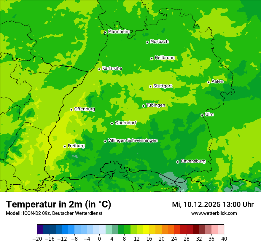 Modellkarten Temperatur