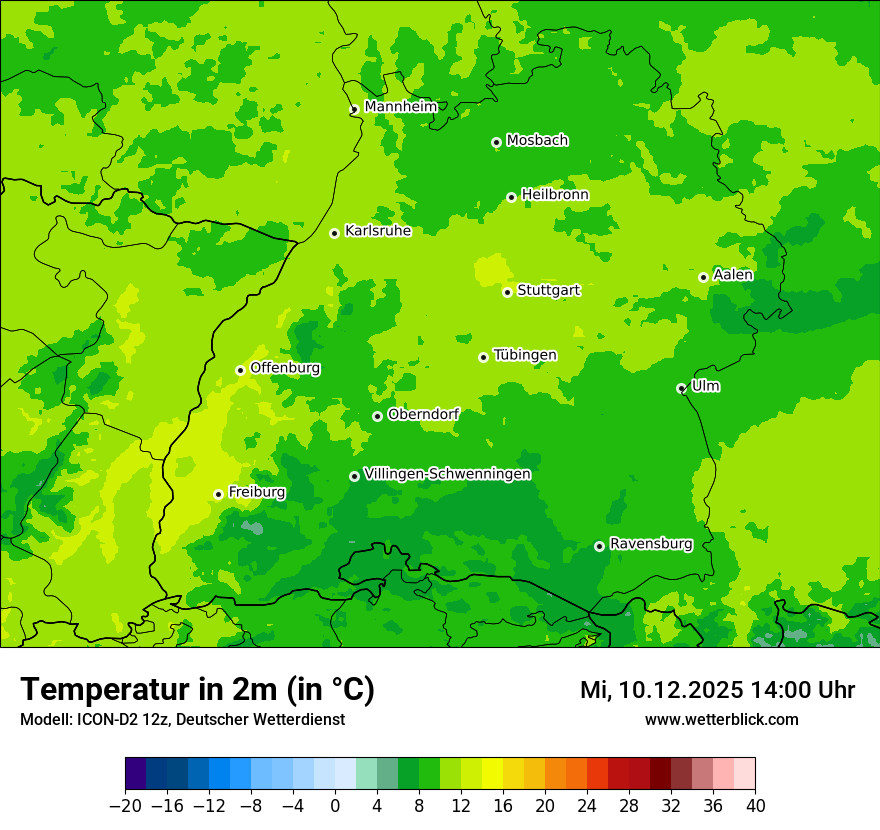 Modellkarten Temperatur