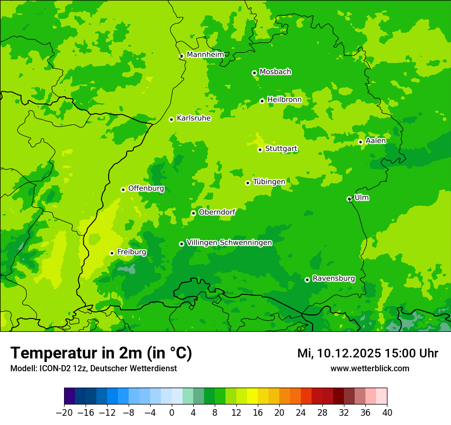 Modellkarten Temperatur