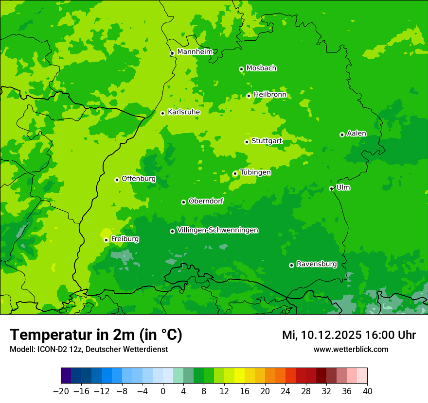 Modellkarten Temperatur