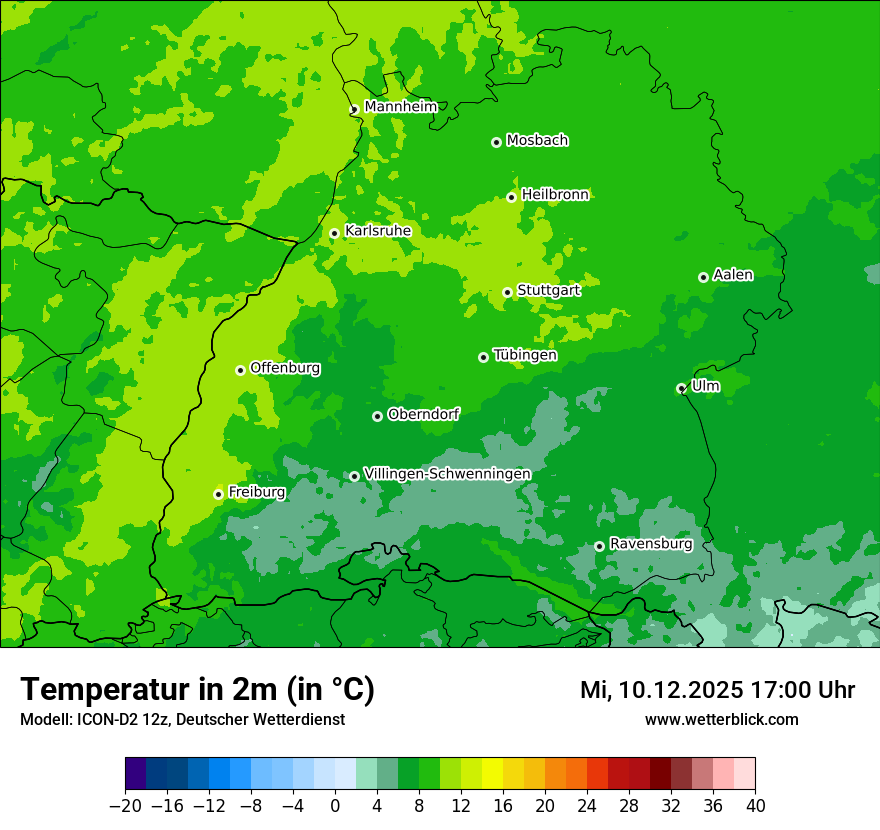 Modellkarten Temperatur