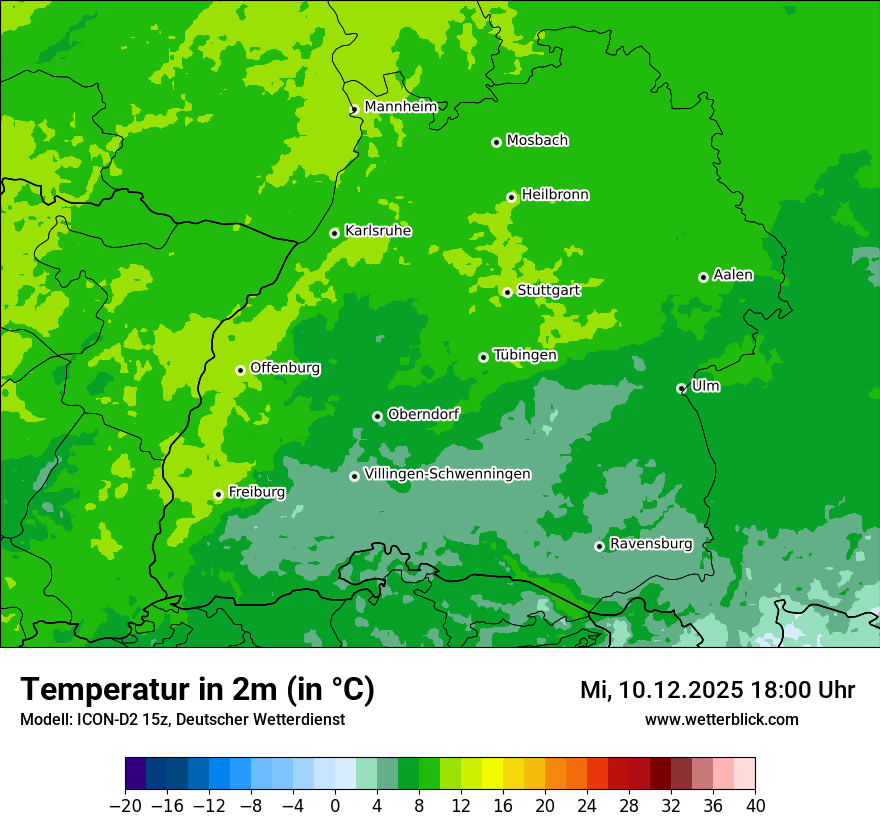 Modellkarten Temperatur