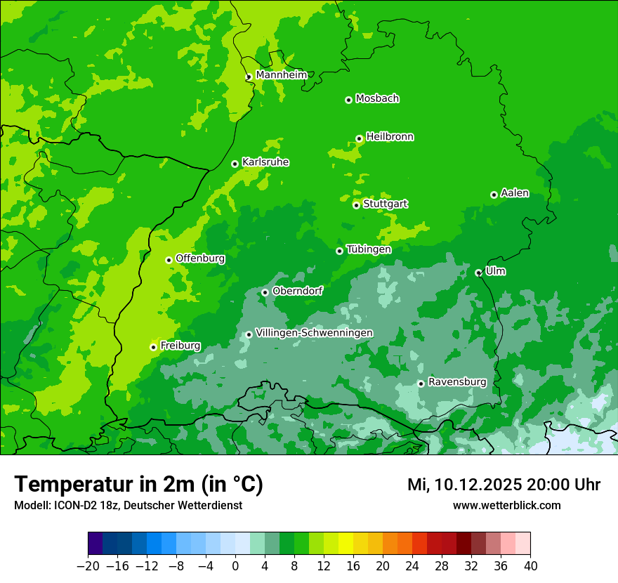 Modellkarten Temperatur