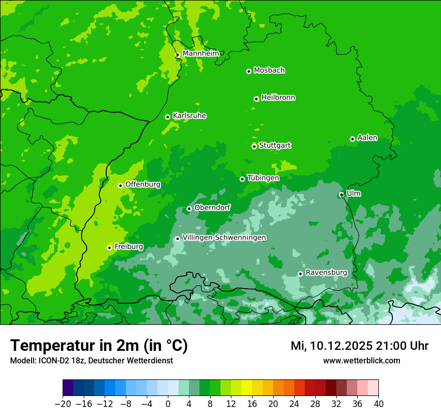 Modellkarten Temperatur