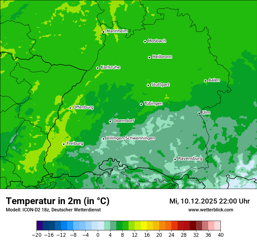Modellkarten Temperatur