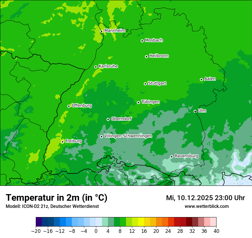 Modellkarten Temperatur