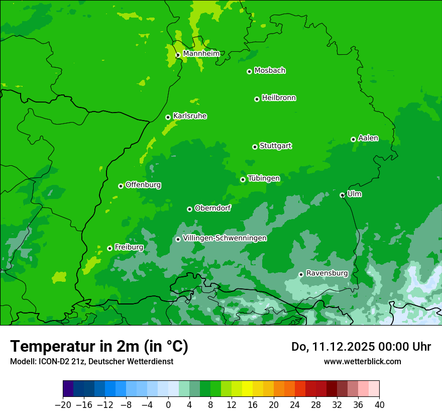 Modellkarten Temperatur