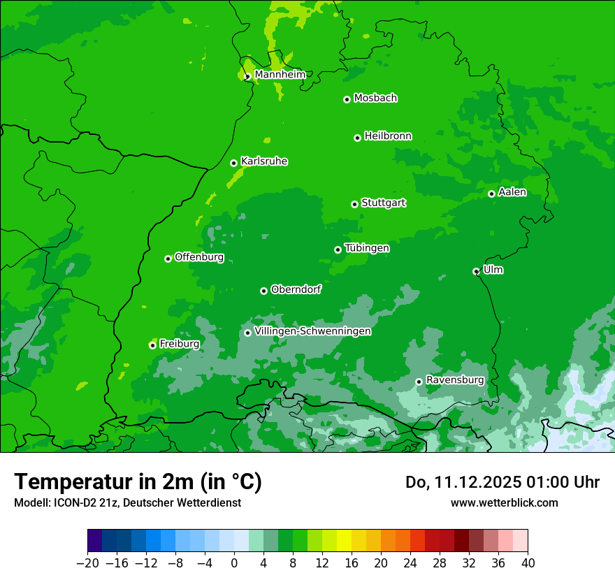 Modellkarten Temperatur