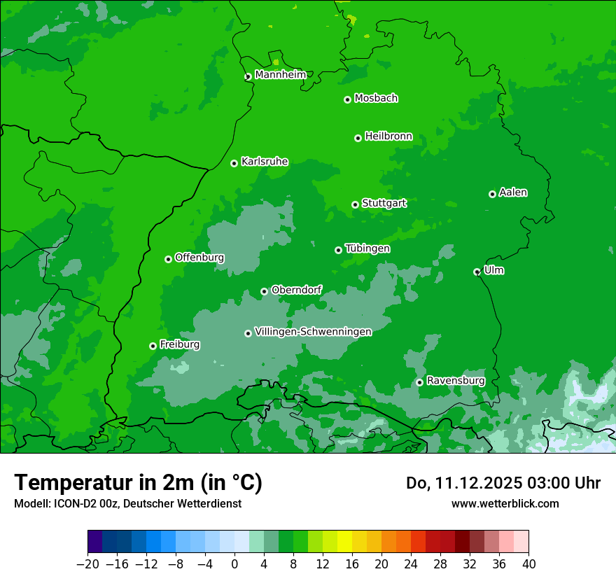 Modellkarten Temperatur