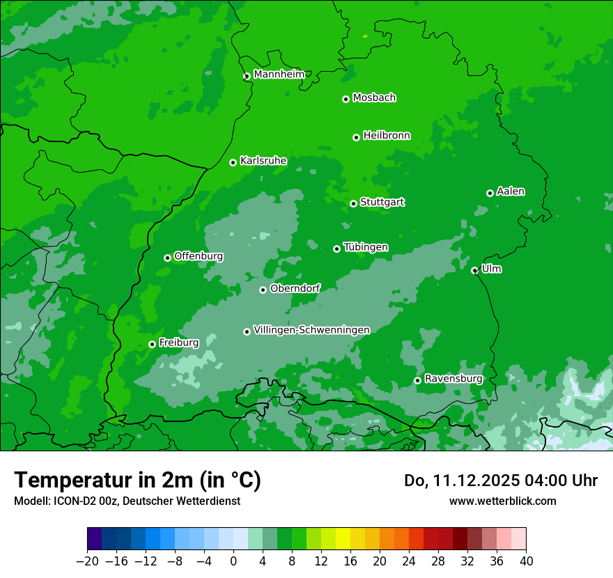 Modellkarten Temperatur