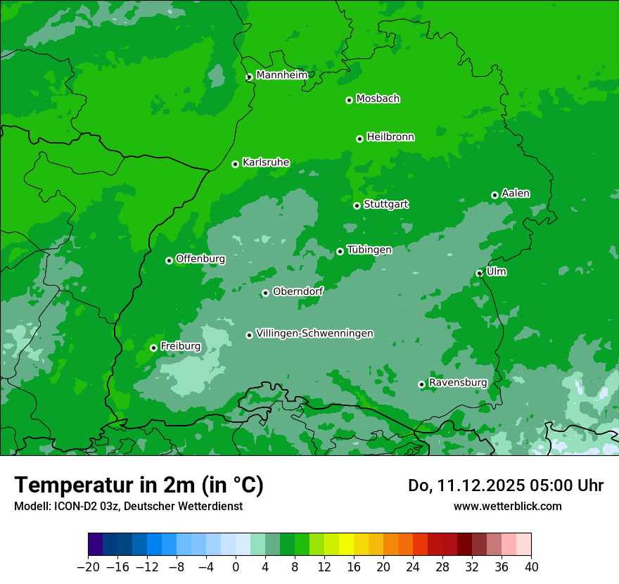 Modellkarten Temperatur