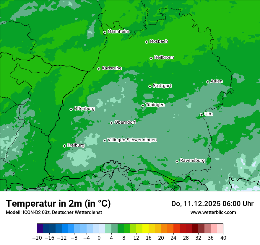 Modellkarten Temperatur
