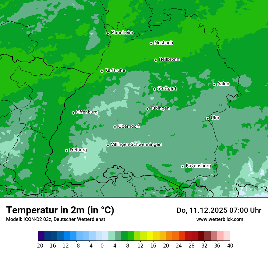 Modellkarten Temperatur