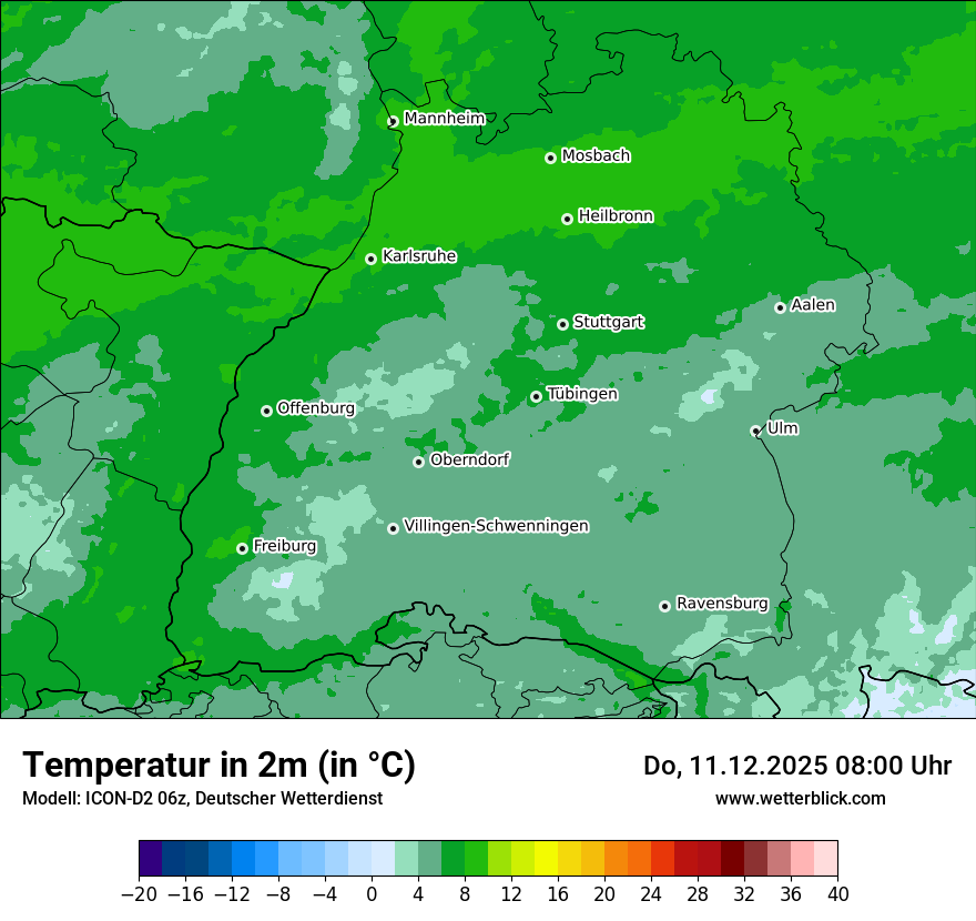 Modellkarten Temperatur