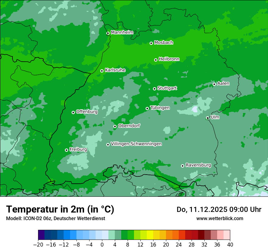 Modellkarten Temperatur