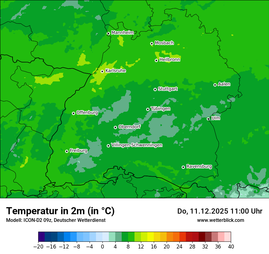 Modellkarten Temperatur