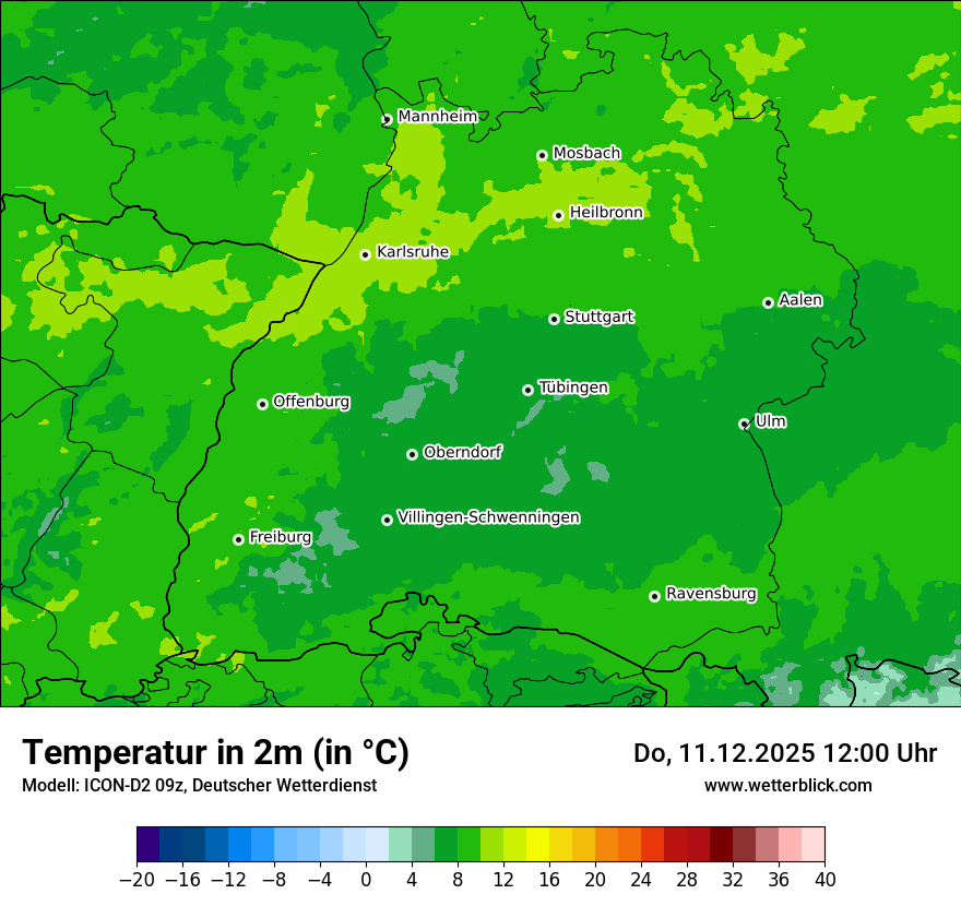 Modellkarten Temperatur