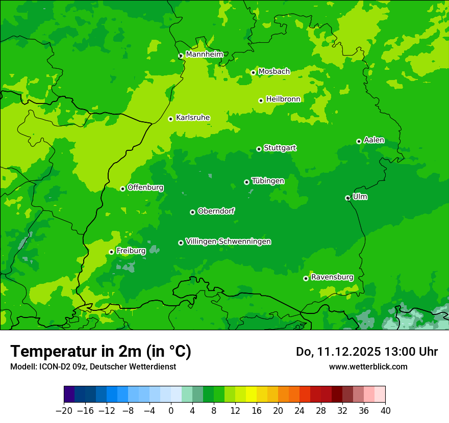 Modellkarten Temperatur