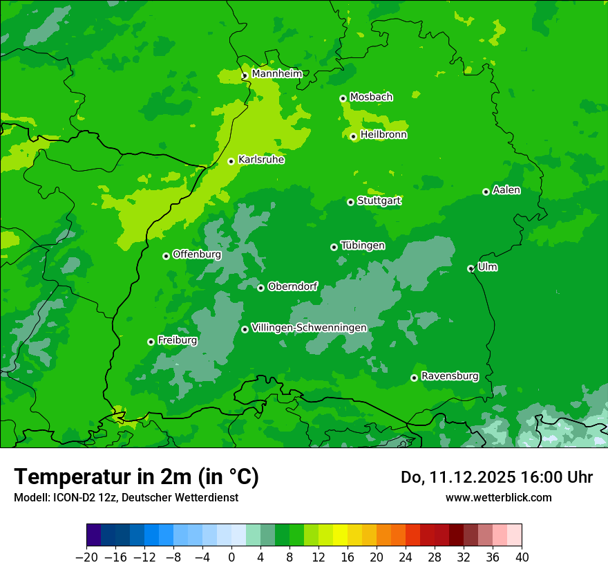Modellkarten Temperatur