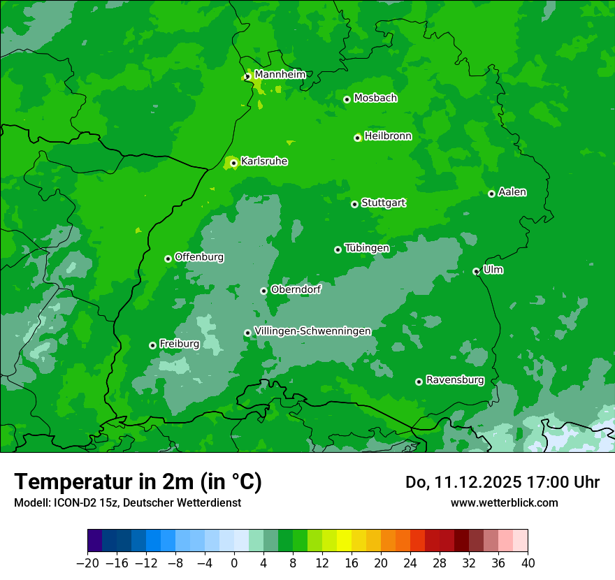 Modellkarten Temperatur