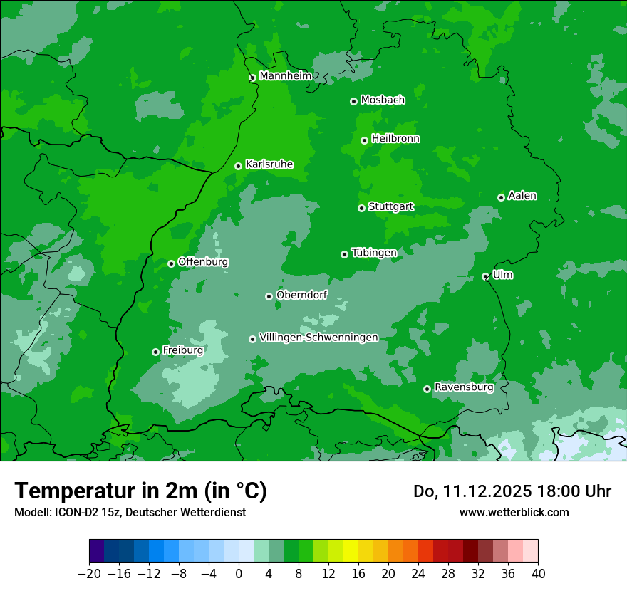Modellkarten Temperatur