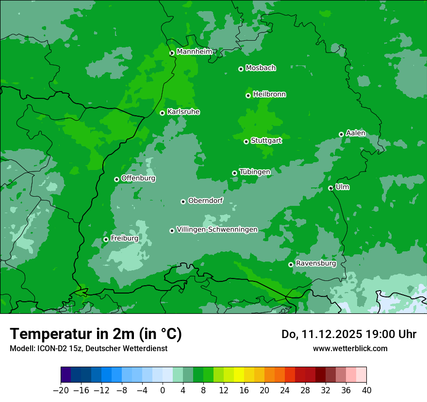Modellkarten Temperatur