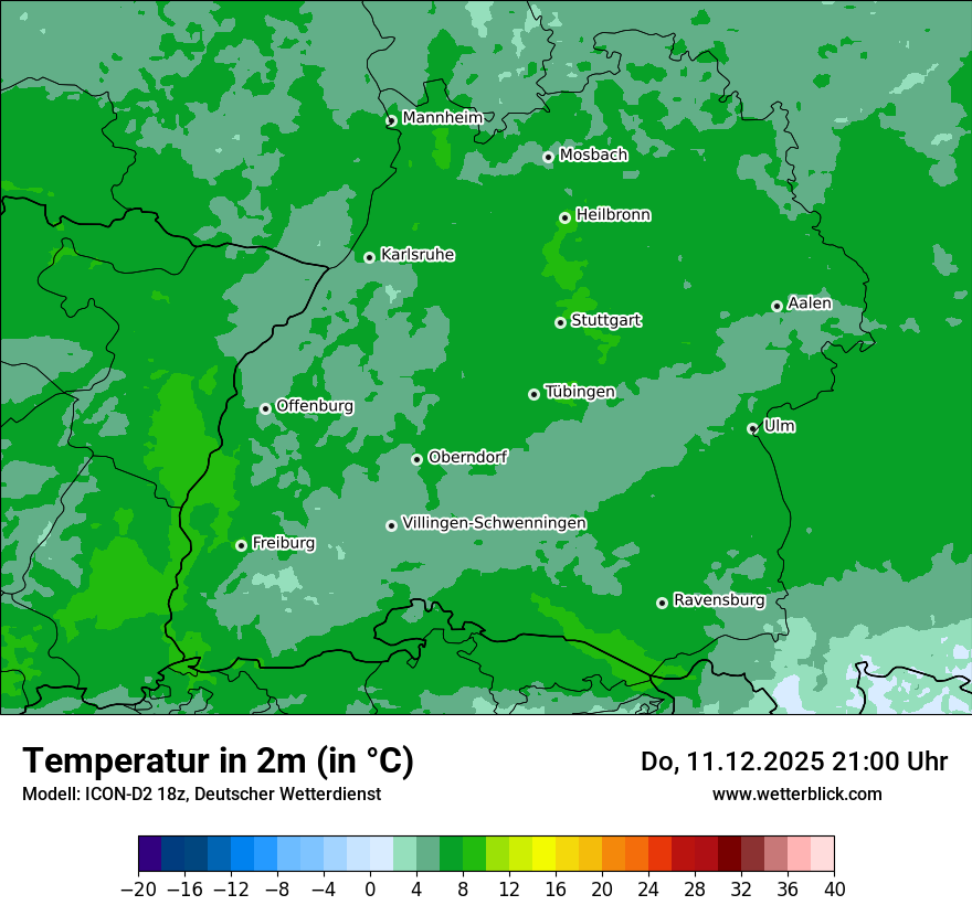 Modellkarten Temperatur