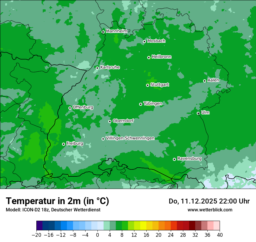 Modellkarten Temperatur