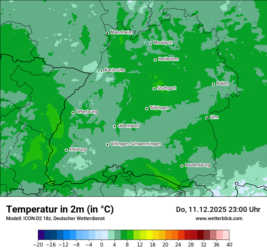 Modellkarten Temperatur