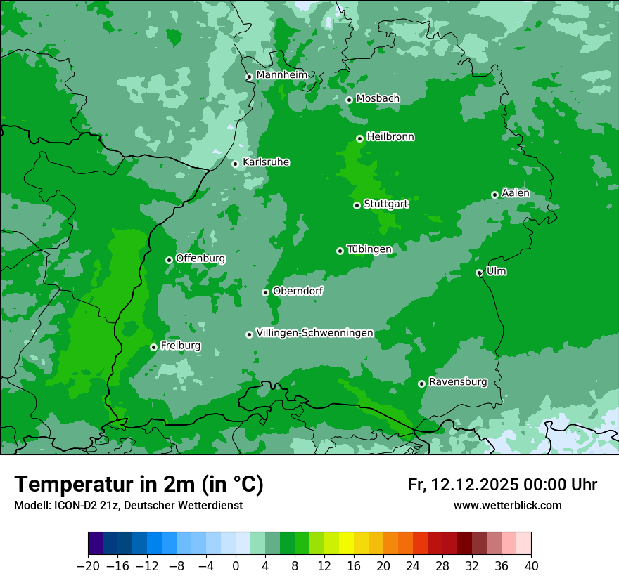 Modellkarten Temperatur