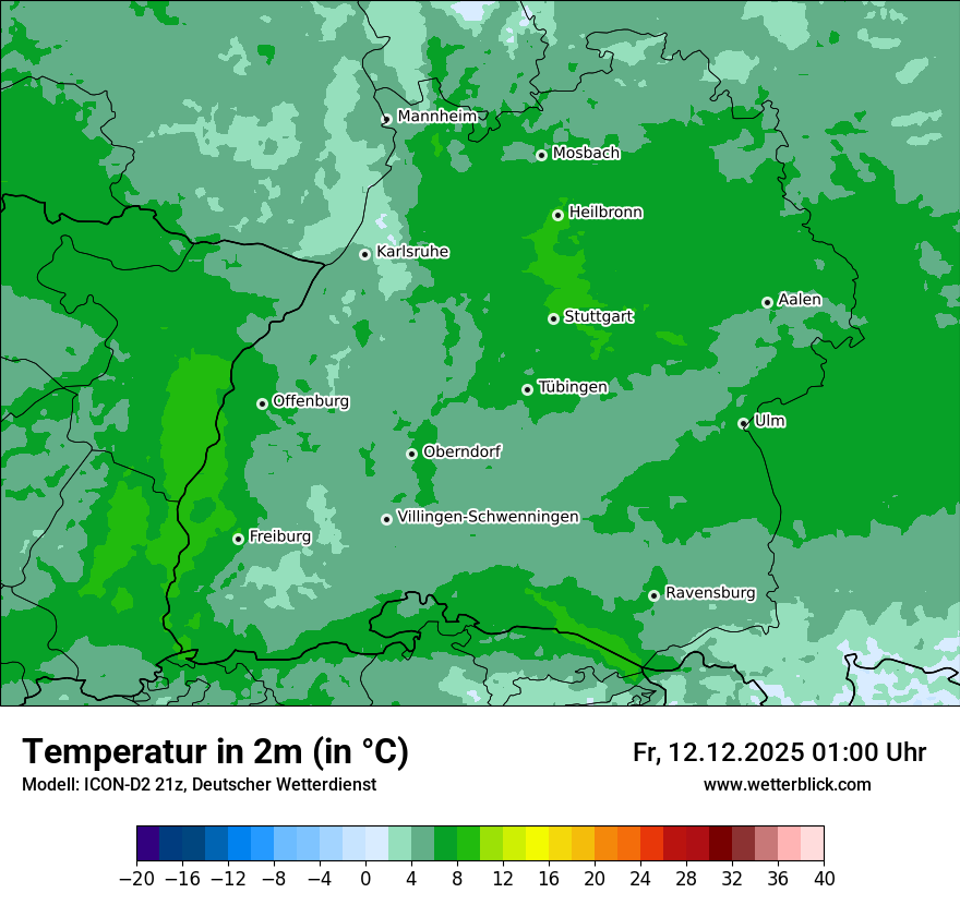 Modellkarten Temperatur