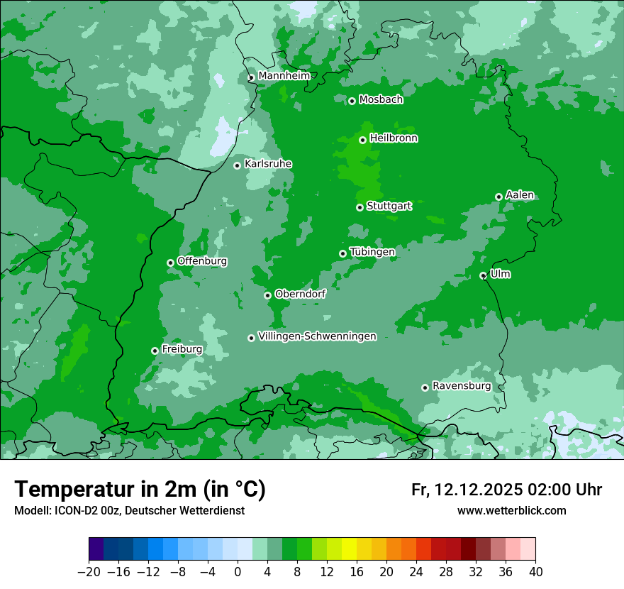 Modellkarten Temperatur