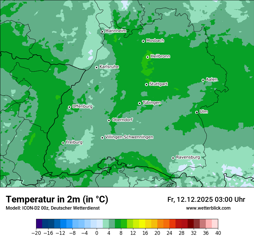 Modellkarten Temperatur