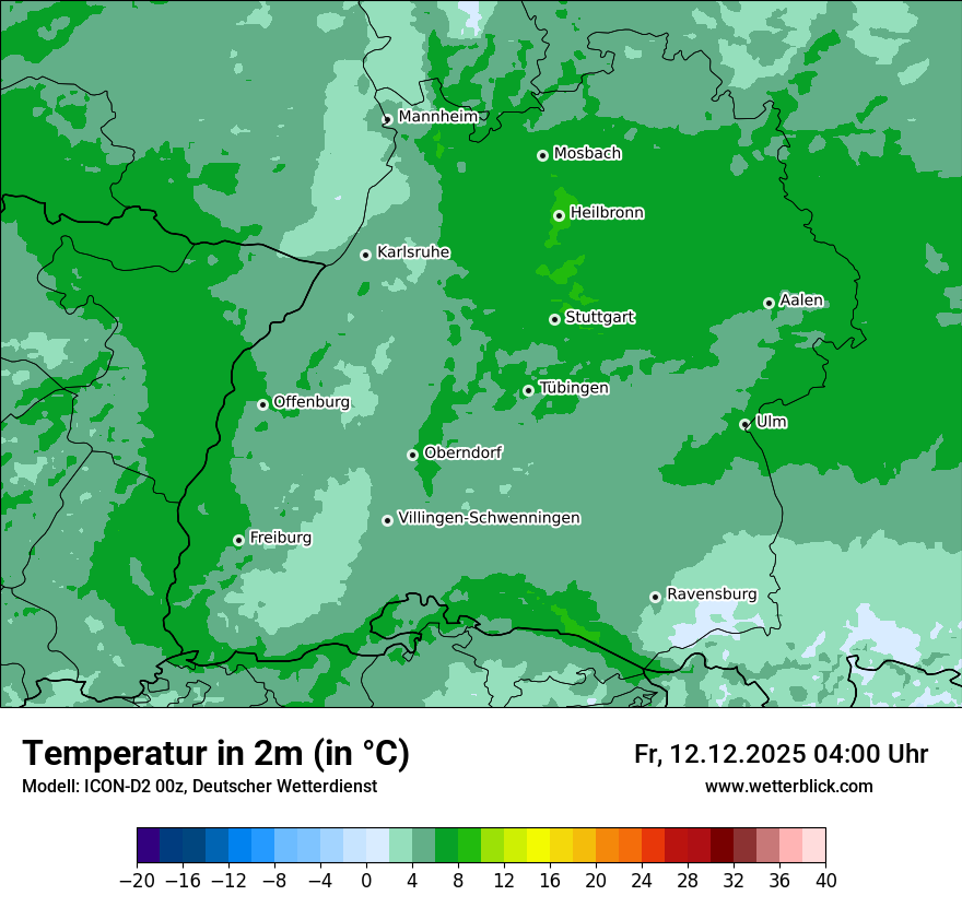 Modellkarten Temperatur