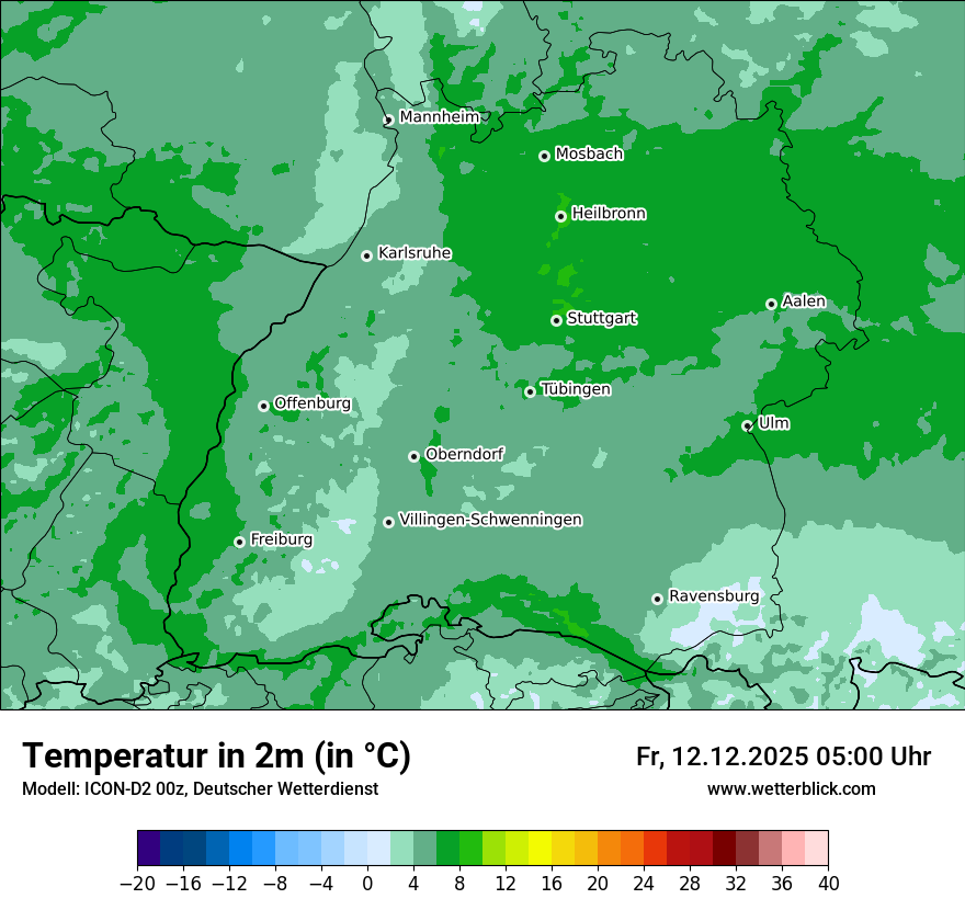 Modellkarten Temperatur