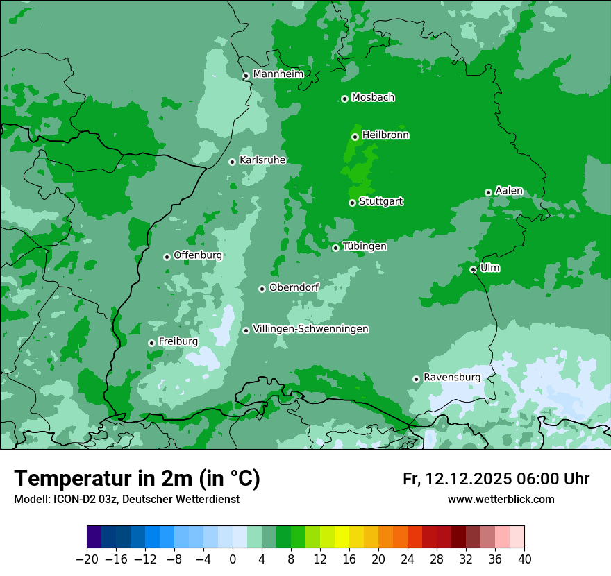 Modellkarten Temperatur