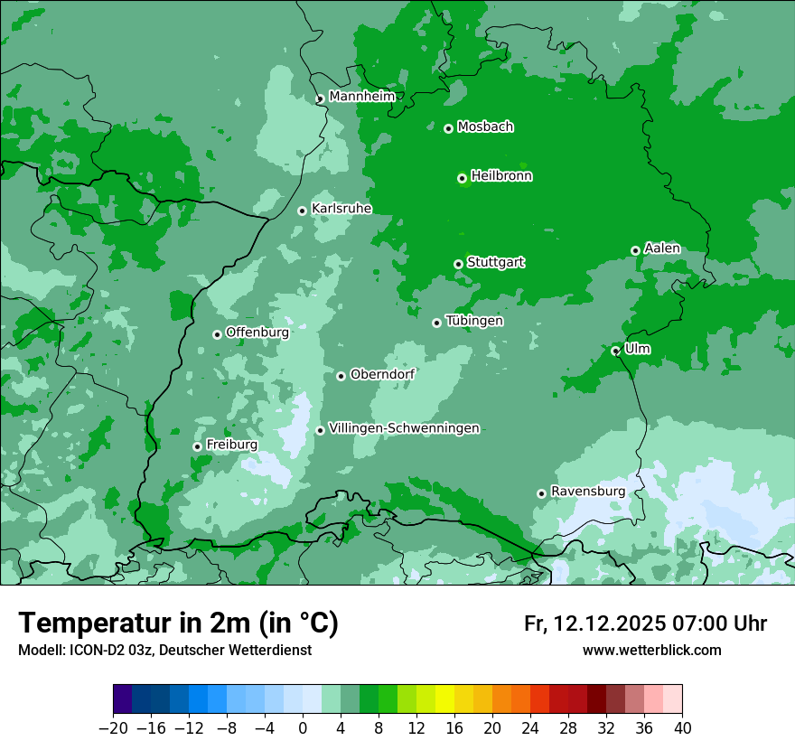 Modellkarten Temperatur