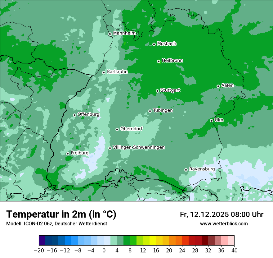 Modellkarten Temperatur