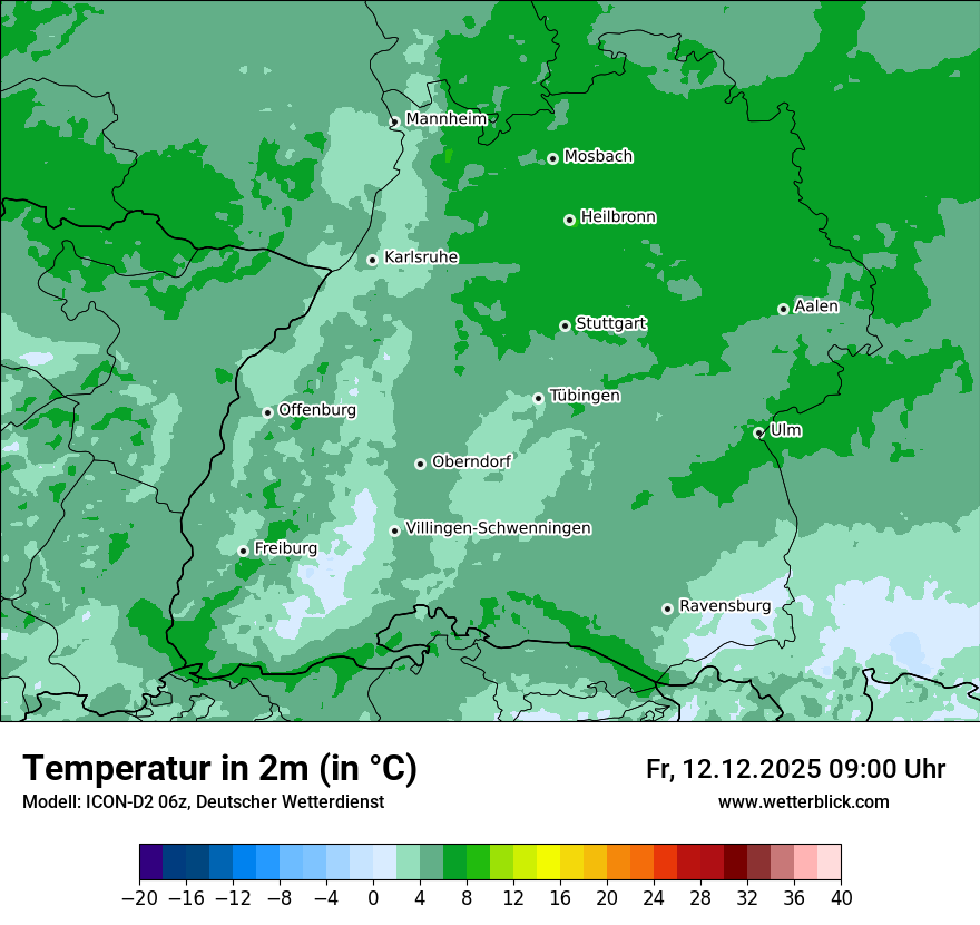 Modellkarten Temperatur