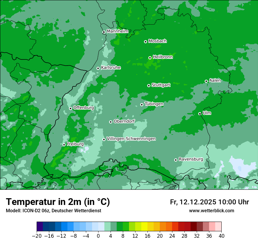 Modellkarten Temperatur