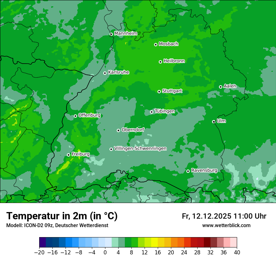 Modellkarten Temperatur