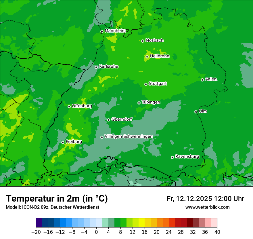 Modellkarten Temperatur