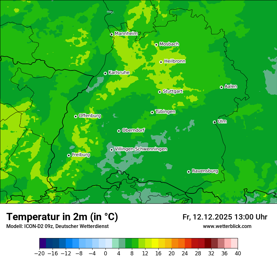 Modellkarten Temperatur