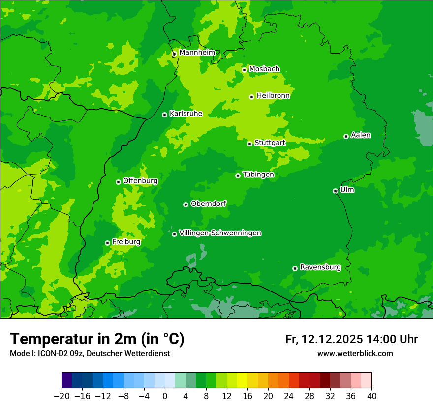 Modellkarten Temperatur