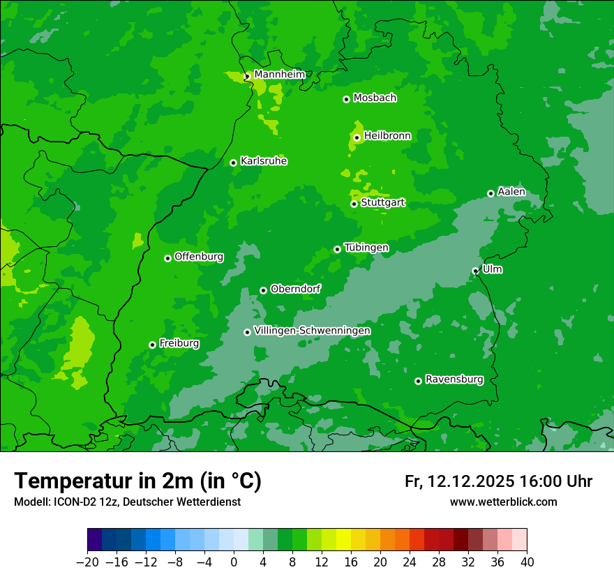 Modellkarten Temperatur