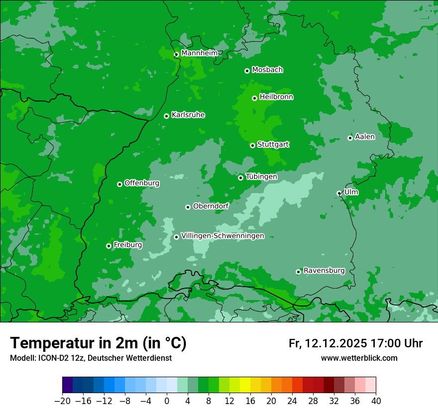 Modellkarten Temperatur