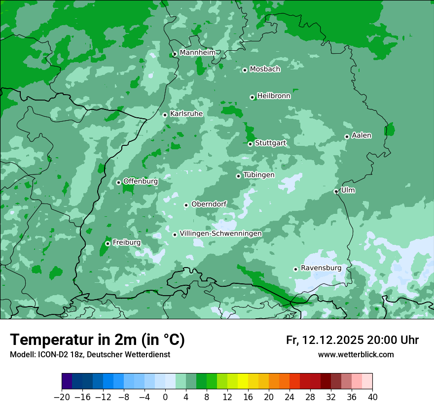 Modellkarten Temperatur