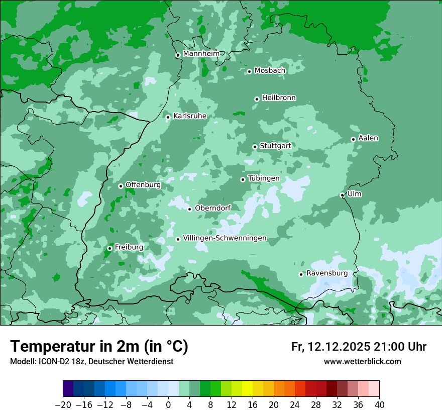 Modellkarten Temperatur