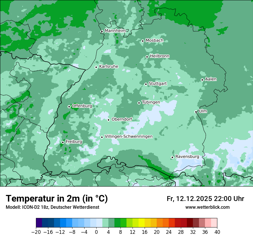 Modellkarten Temperatur